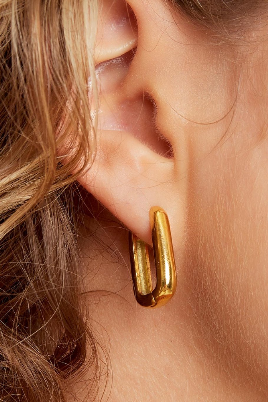 Earrings square small Gold Color Stainless Steel Picture3